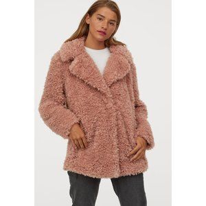 H&M Faux Shearling Coat - Pink